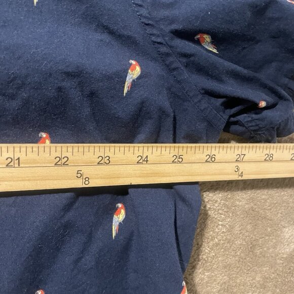George Shirt Mens 3X ButtonDown Parrots Navy Blue Slim Fit Short Sleeve Vacation - Picture 5 of 6